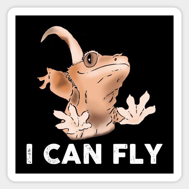 Funny Gecko, Crested Gecko, Flying Gecko Sticker by sockdogs